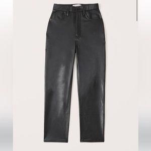 Abercrombie & Fitch Vegan Leather Ankle Straight Pants, 27R